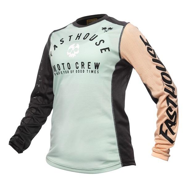Fasthouse Women's Grindhouse Air Cooled Fortune Motocross Jersey Mint/Peach