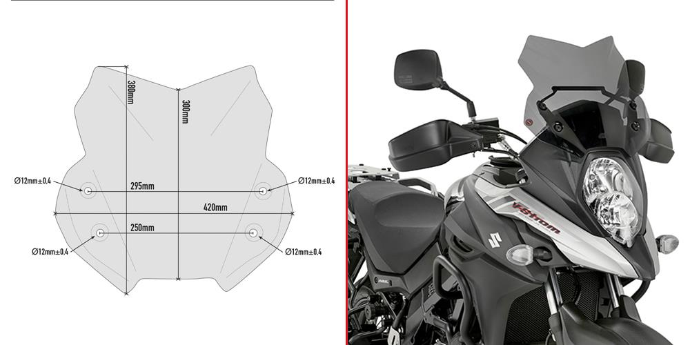 GIVI SCREEN SUZUKI DL 650 V-STROM '17-> SMOKED
