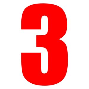 RACE NUMBER 6in VINYL #3 RED PKT of 10 - Image 1