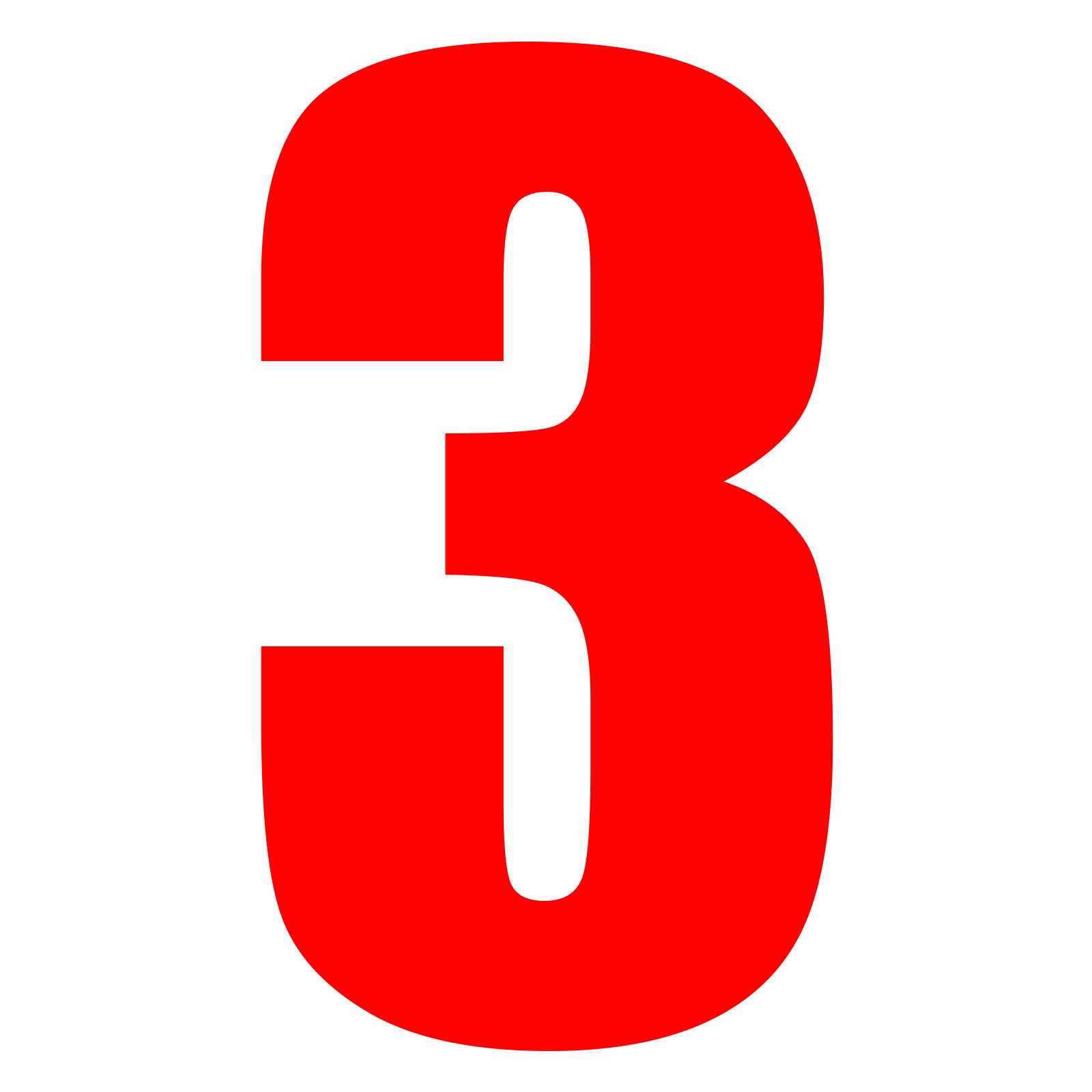 RACE NUMBER 6in VINYL #3 RED PKT of 10 - Image 1