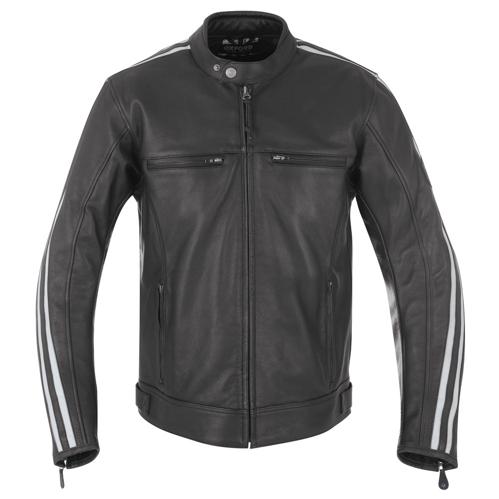 Oxford Bladon Leather Road Jacket Black