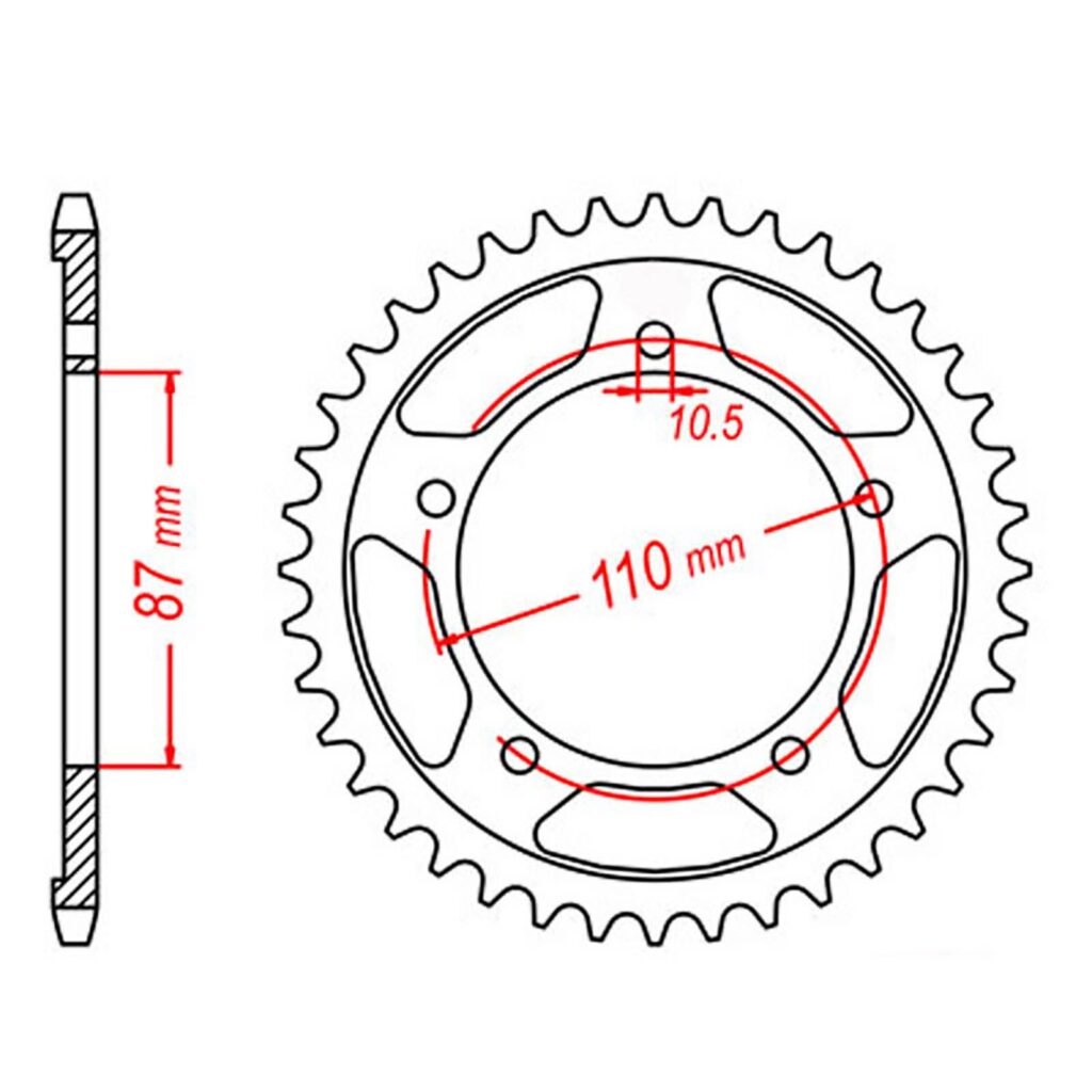 SPKT REAR OE STEEL 823 49T #520