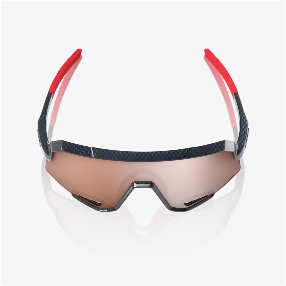 100% Slendale Gloss Carbon Fibre Sunglasses HiPER Crimson Silver Mirror Lens