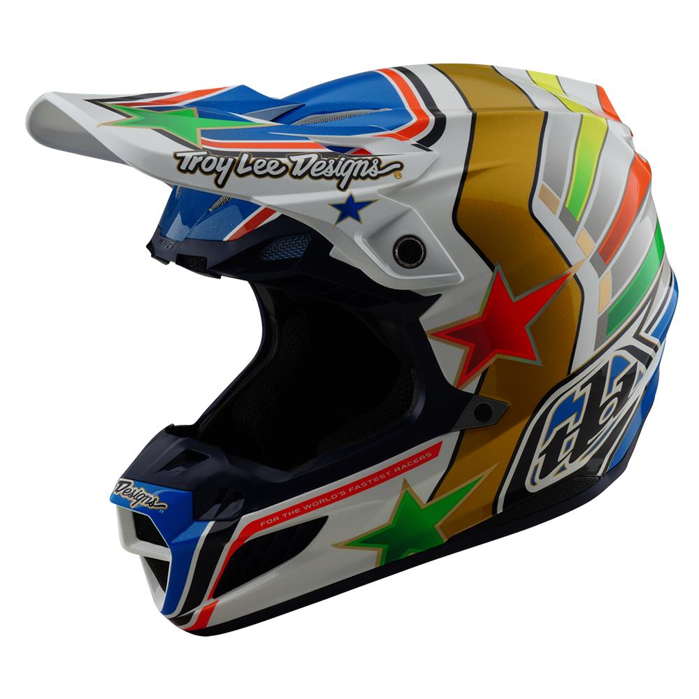 Troy Lee SE5 Composite Rays Motocross Helmet White/Blue
