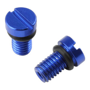 Zeta Front Fork Air Valve Cap Screw KYB/Showa - Blue 2pcs - Image 1