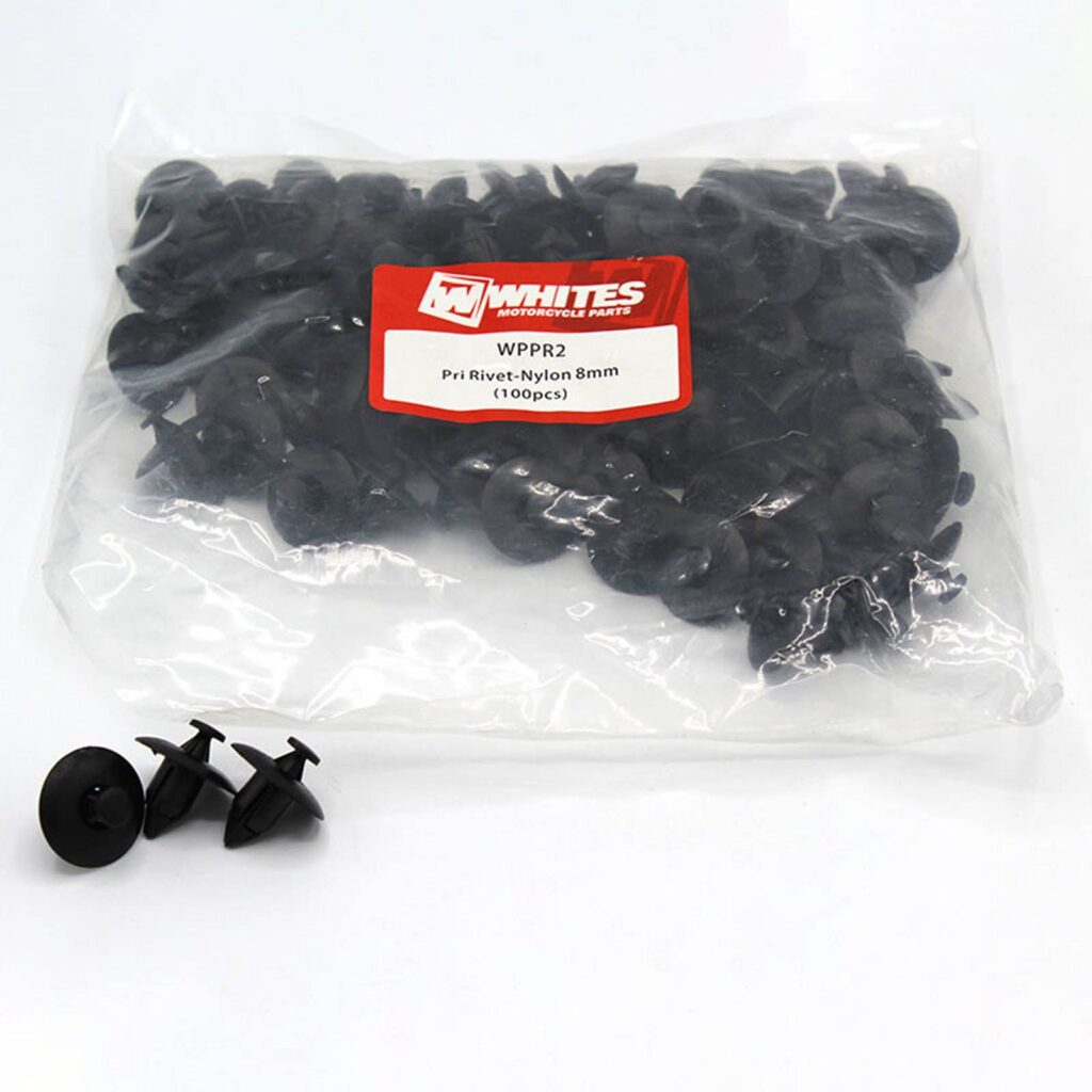 WHITES PRY RIVET - NYLON 8MM -PKT / 100PCS