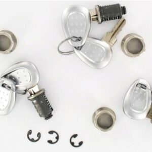 2pce LOCK & KEY SET - Silver Key 2.5 mm thick - Image 2