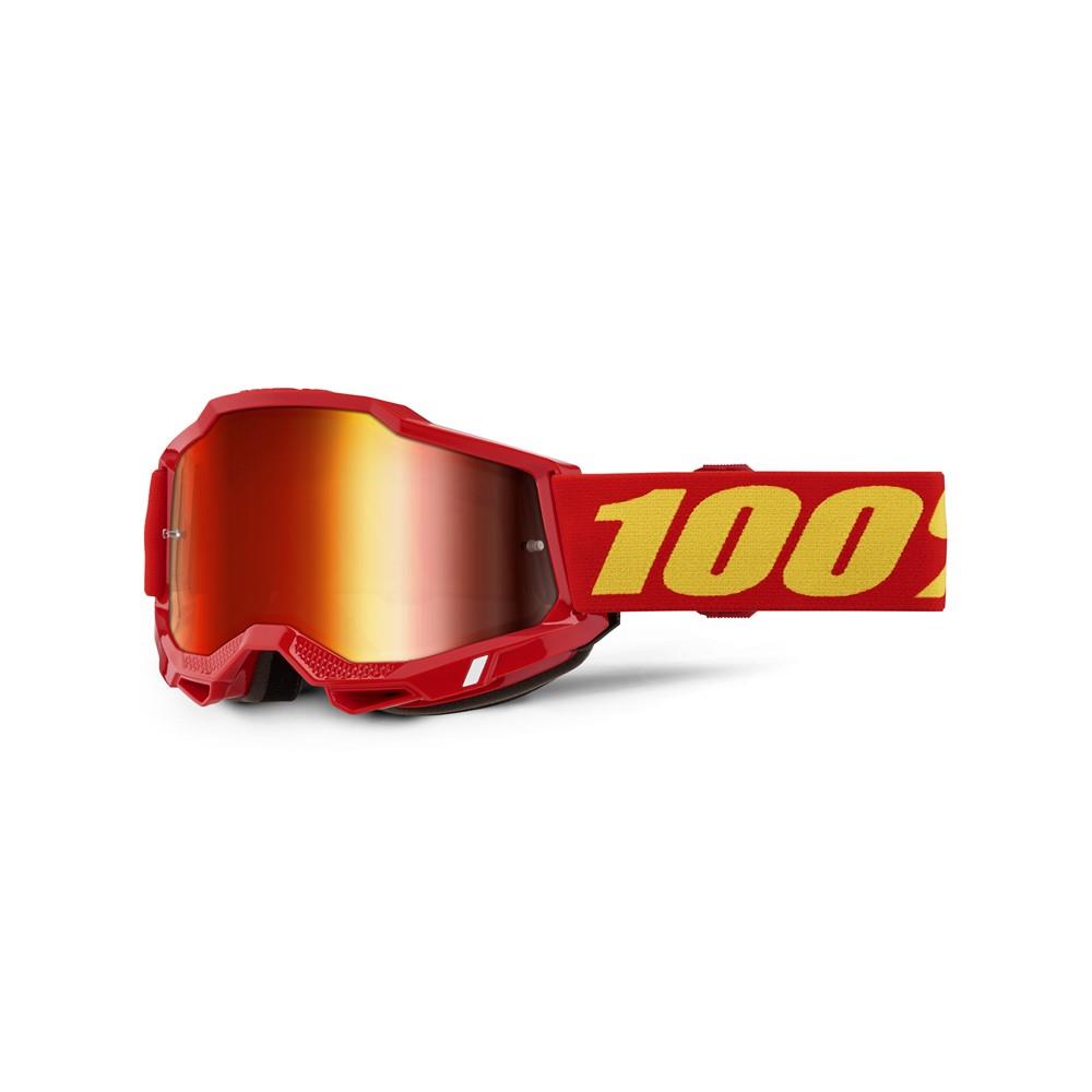 100% Accuri 2 Motocross Goggle Red - Mirror Red Lens