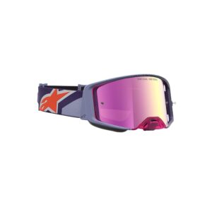 Alpinestars Hiten Motocross Goggles Purple/Red Mirror Pink Lens - Image 2