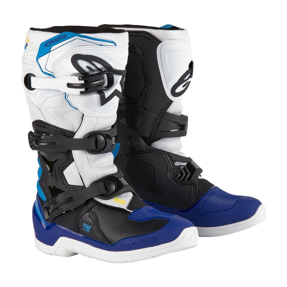 Alpinestars Tech-3S Motocross Boots Youth White/Black/Enamel Blue