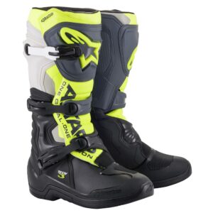 Alpinestars Tech-3 Motocross Boots Black/Cool Grey/Yellow Fluro - Image 1