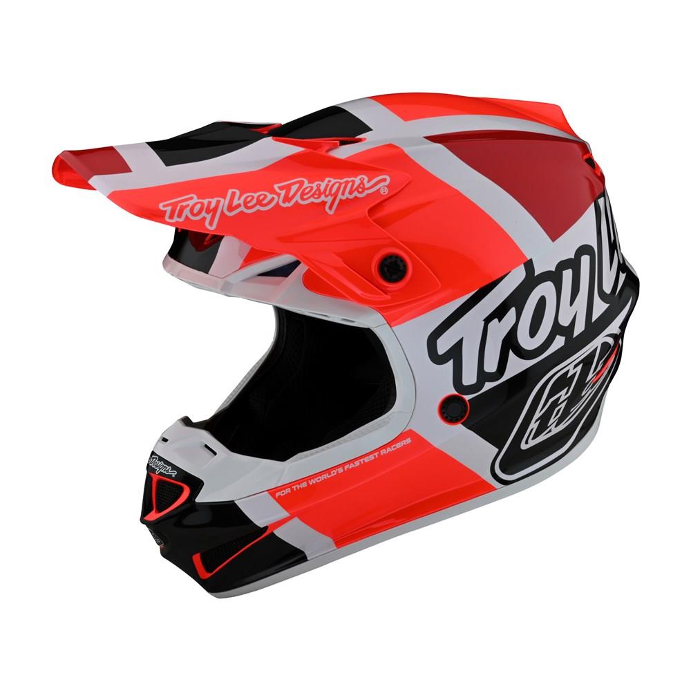 Troy Lee Designs SE4 Polyacrylite Quattro Motocross Helmet Youth Red / Charcoal