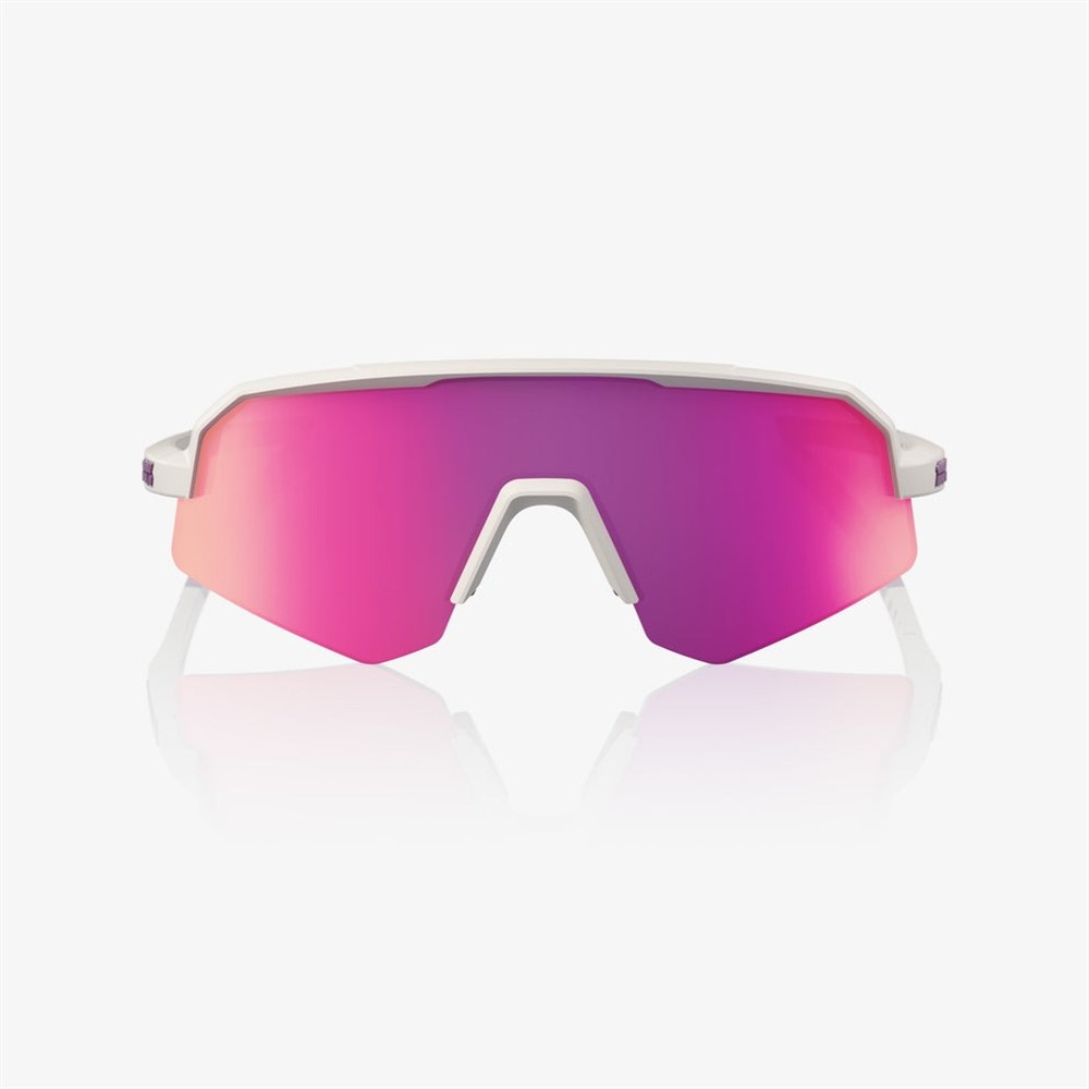 100% Slendale SL Matte Chalk Sunglasses Purple Mirror Lens