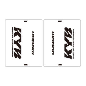 DRC Motion Front Fork Outer Decals - KYB14 (Clear / Black / White) - Image 1