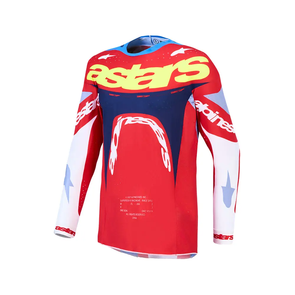 Supertech Dyna Jersey Fire Red/White/Navy/Blue L
