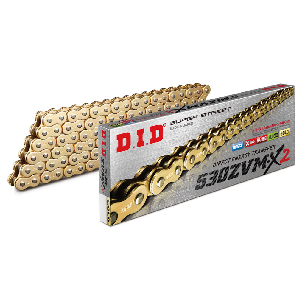 530ZVM-X2 x 120ZB ZJ solid bush X'Ring DID chain w/rivet