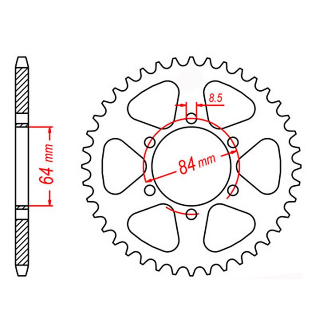 SPKT REAR OE STEEL 809 53T #428