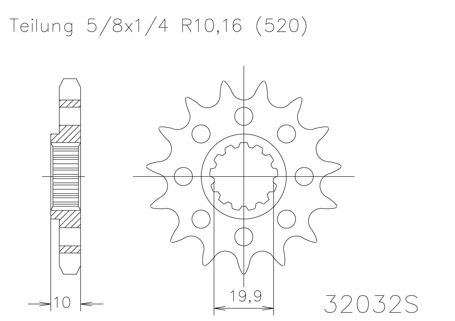SPROCKET FRONT MOTO MASTER KLX400 RMX250 RM250 DR200 DR200 DR250 DR350 DRZ250 DRZ400 14T - Image 1