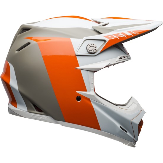 Motocross Helmet Bell Moto-9 Flex Division Matte/Gloss White/Orange/Sand