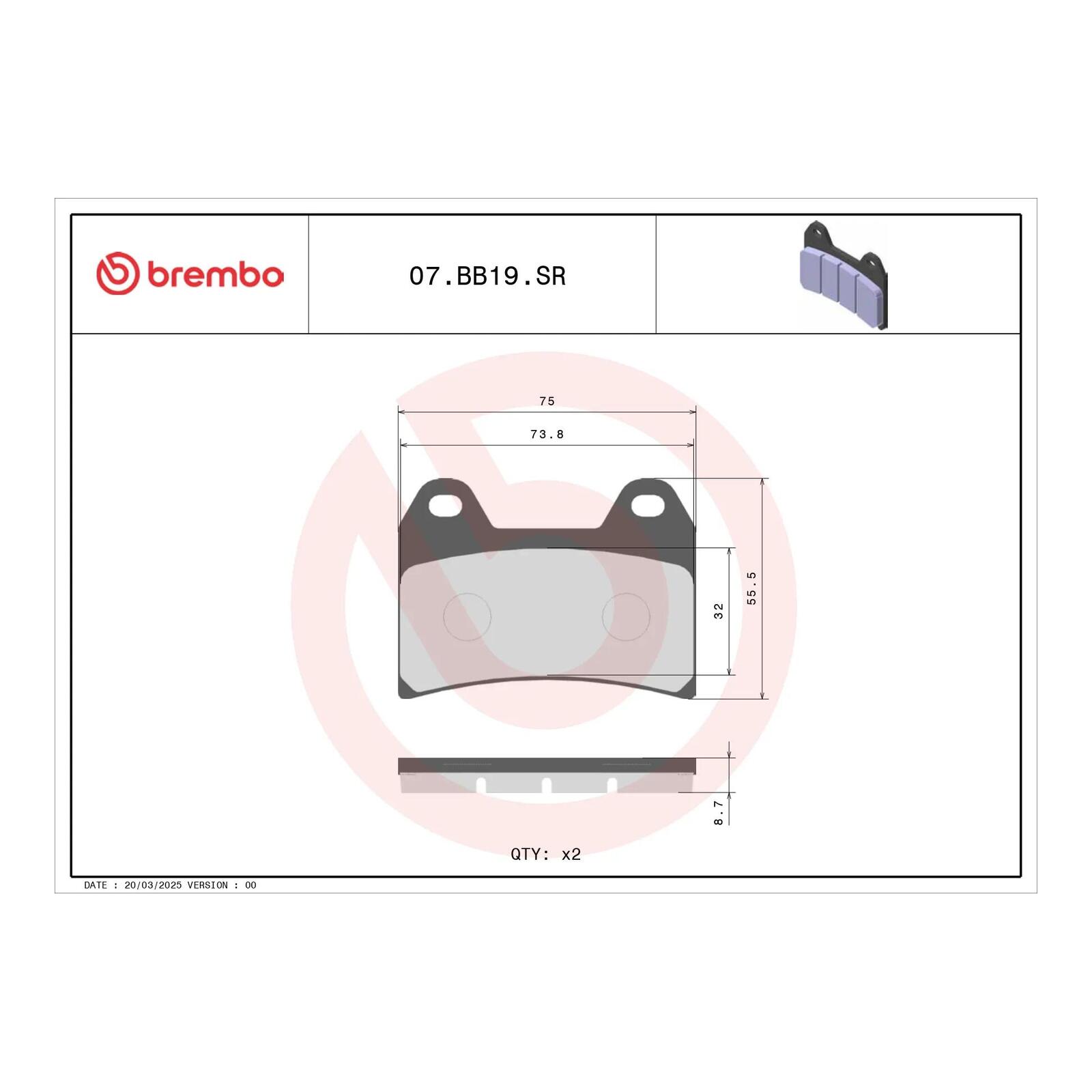 Brembo Brake Pad - Sintered Xtra - Image 2