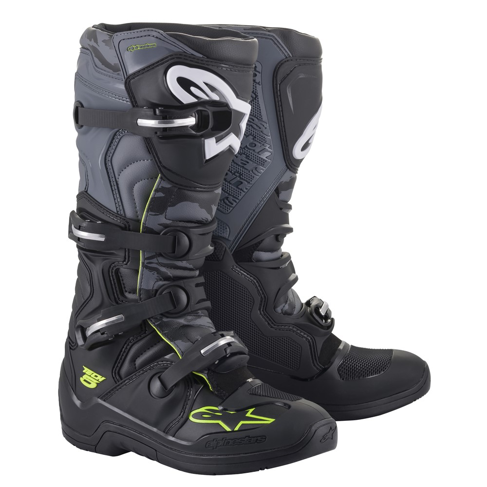 Alpinestars Tech-5 Black/Cool Grey/Yellow Fluoro Motocross Boots