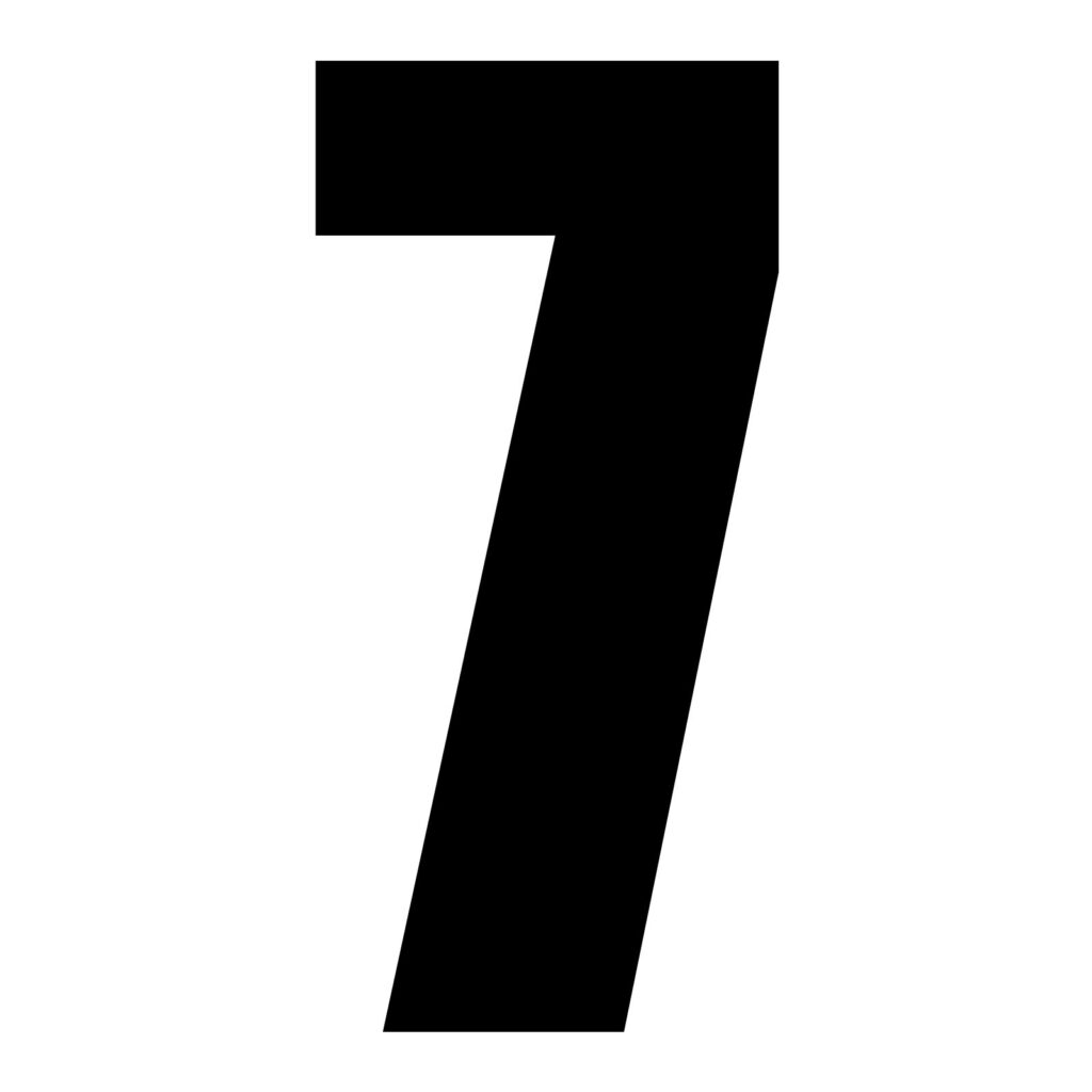 WHITES RACE NUMBER 6in VINYL #7 BLK PKT of 10