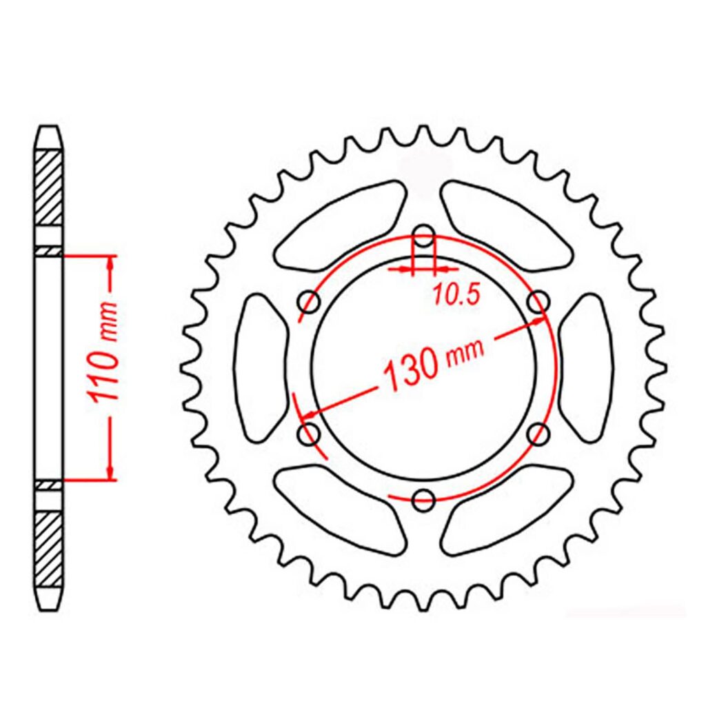 SPKT REAR OE STEEL 486 44T #520