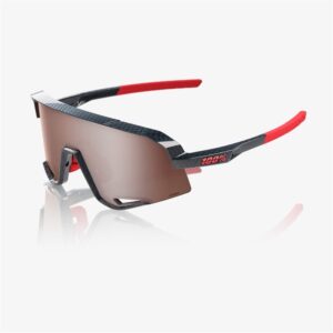 100% Slendale Gloss Carbon Fibre Sunglasses HiPER Crimson Silver Mirror Lens - Image 1