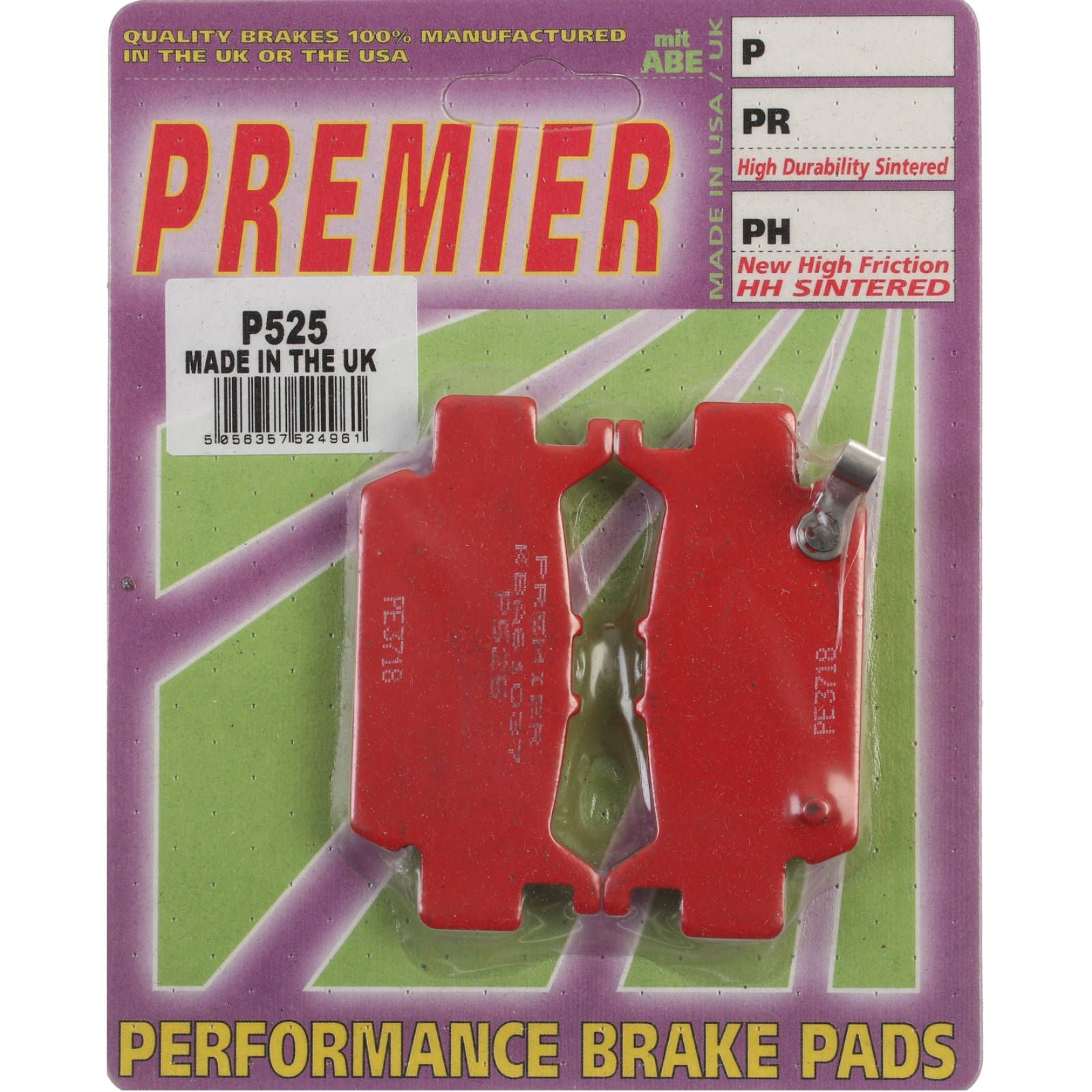 PREMIER BRAKE PADS P525 - HON - Image 1