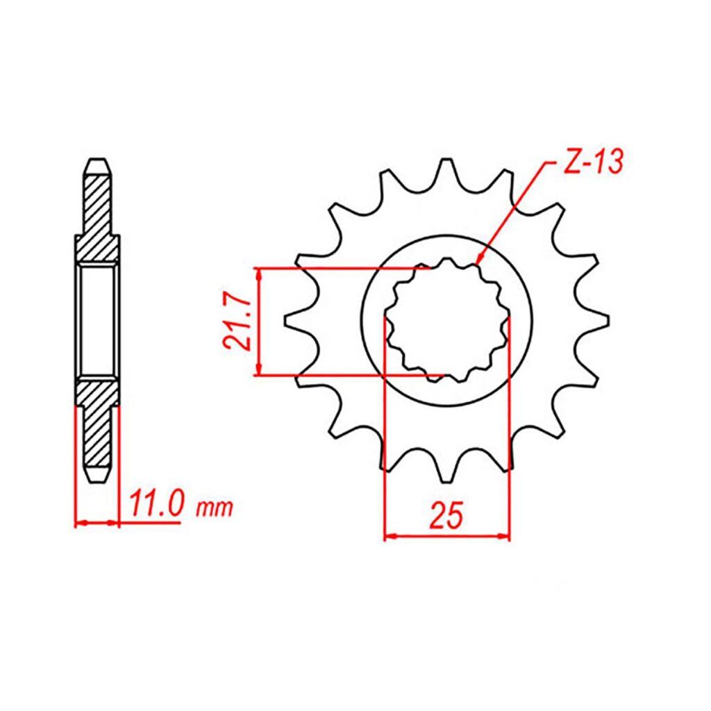 SPKT FRONT OE STEEL 584 17T #532