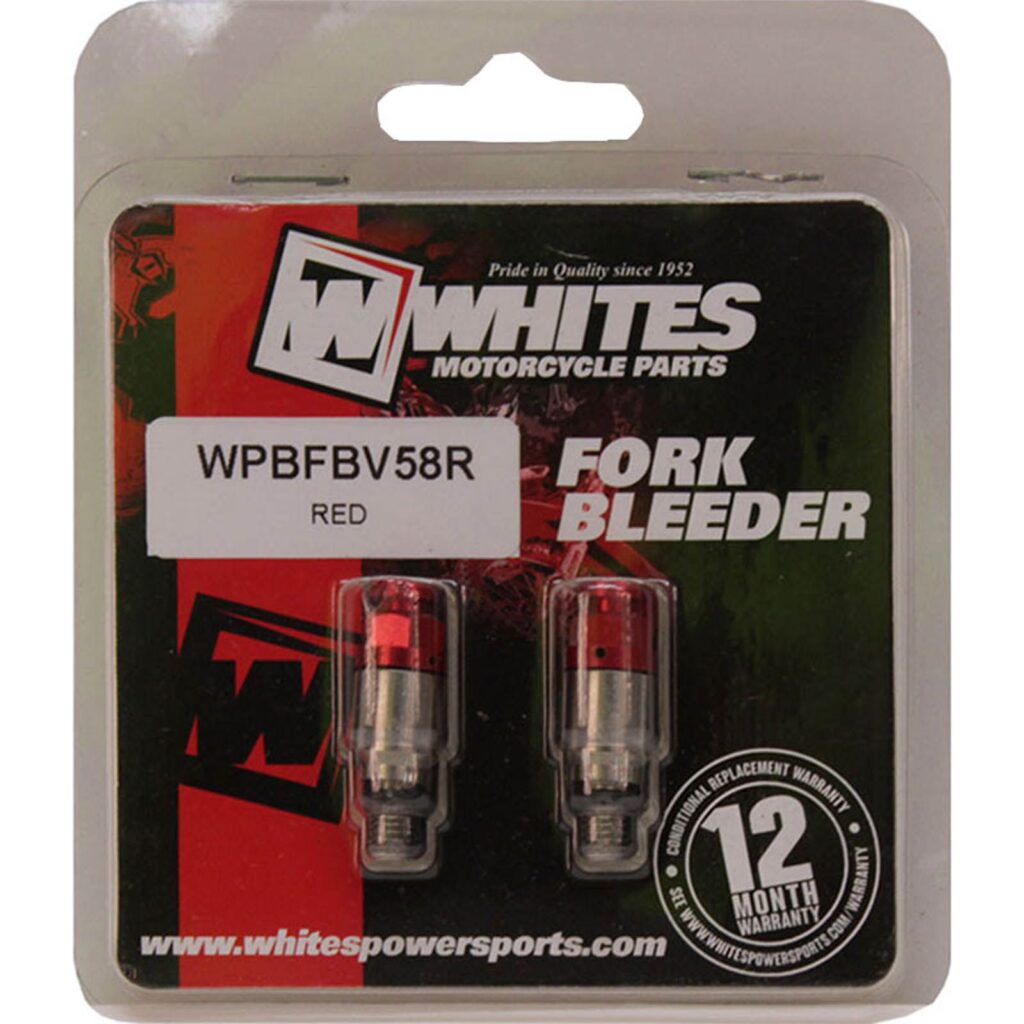 WHITES FORK BLEEDER VALVES - PAIR M5 x 0.8 RED