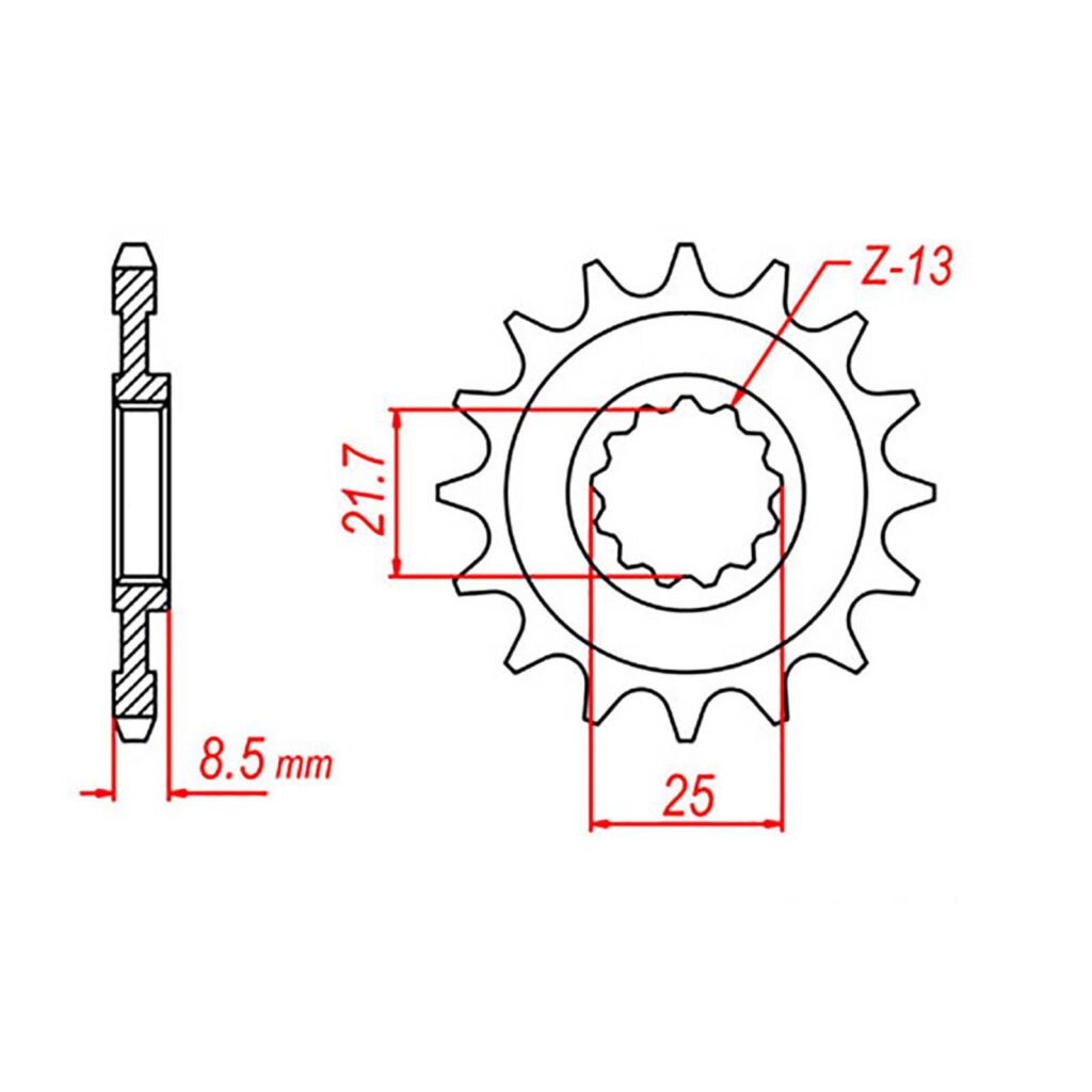 SPKT FRONT OE STEEL 1537 17T #525