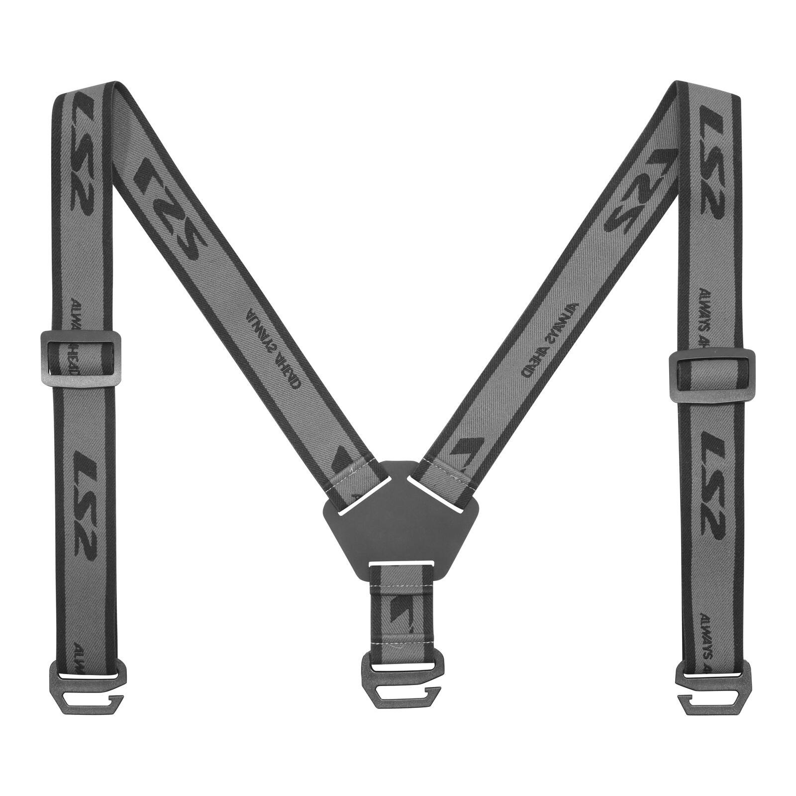 LS2 Braces II - Black / Dark Grey - Image 1