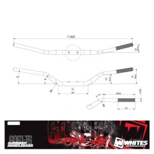 WHITES HANDLEBARS ALLOY6061 TAPER 1 1/8 (28.6MM) CRF/KXF SIL - Image 2