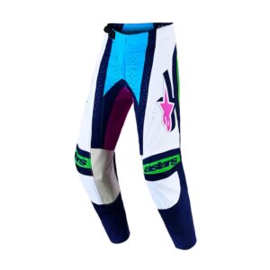 Alpinestars Techstar Maven Motocross Pants White/Blithe Blue/Green Fluoro - Image 1