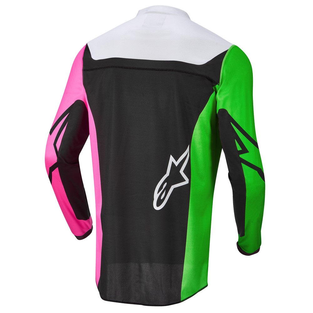 Alpinestars Racer Compass Motocross Jersey Black/Green Neon/Pink Fluoro