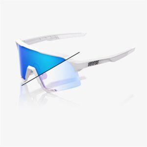 100% S3 Limited Edition Bastille Pearl White Glitter Sunglasses Blue Mirror Photochromic Lens - Image 1