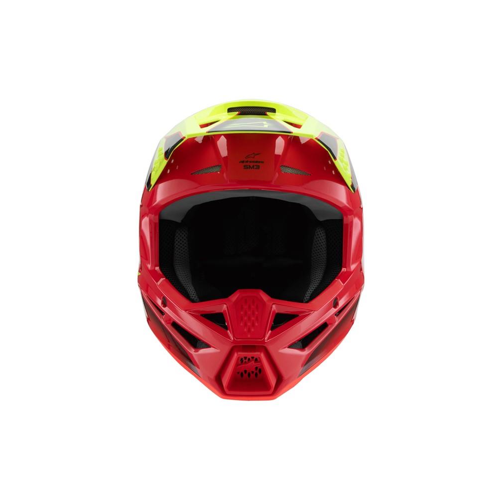 Alpinestars S-M3 Youth Helmet Fray Red/Yellow Fluoro/Black Gloss