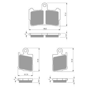 BRAKE PADS GOLDFREN SINTERED SPORTS GF298 - S3 ( PH431 ) - Image 1