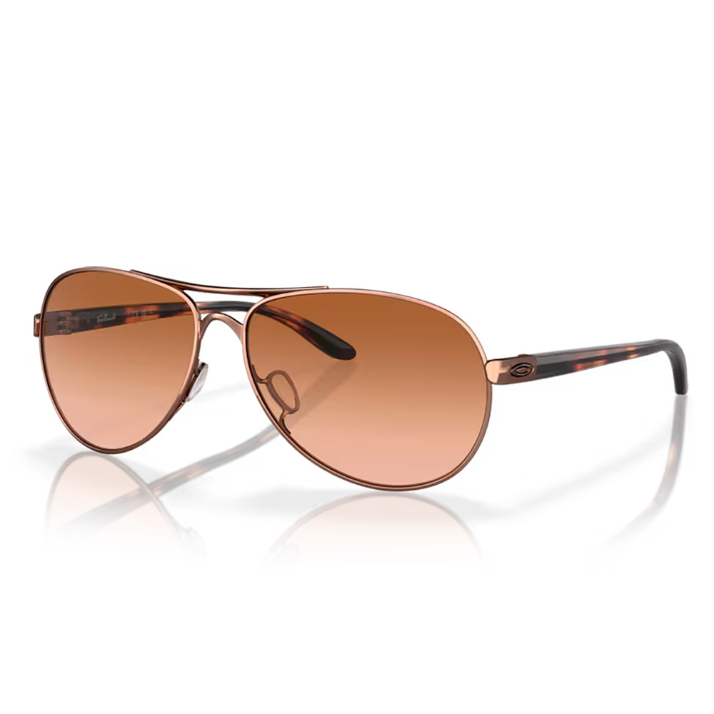 Oakley Feedback Sunglasses Rose Gold w/ VR50 Brown Gradient Lens