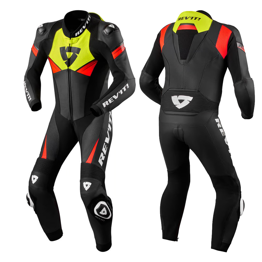 REV'IT! Argon 2 One Piece Race Suit Black-Neon Yellow