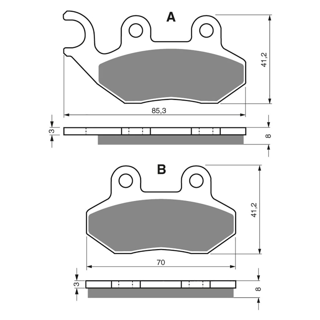 BRAKE PADS GOLDFREN SINTERED SPORTS GF174 - S3 ( PH250 )