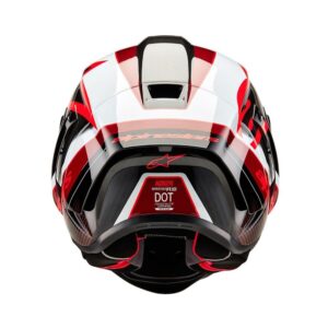 Alpinestars Supertech R10 Road Helmet Team Black Carbon/Red/White Gloss - Image 7