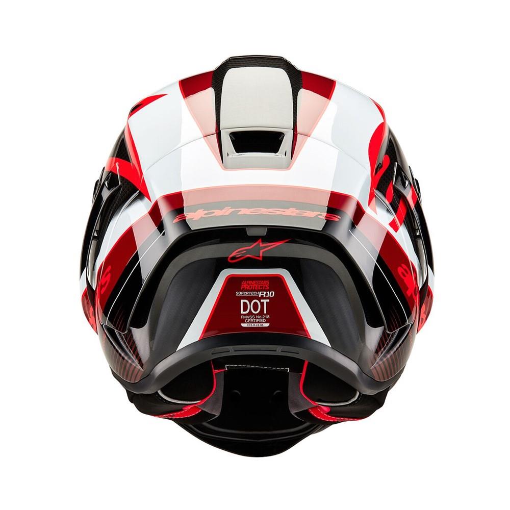 Alpinestars Supertech R10 Road Helmet Team Black Carbon/Red/White Gloss
