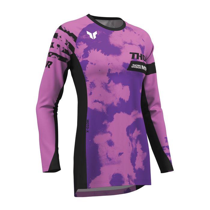 Thor MX Launchmode Bleach Motocross Jersey Ladies Black/Orchid