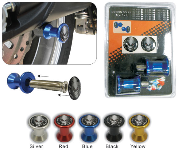 KEITI BOBBIN BOLTS SWINGARM SPOOLS [RED] M8