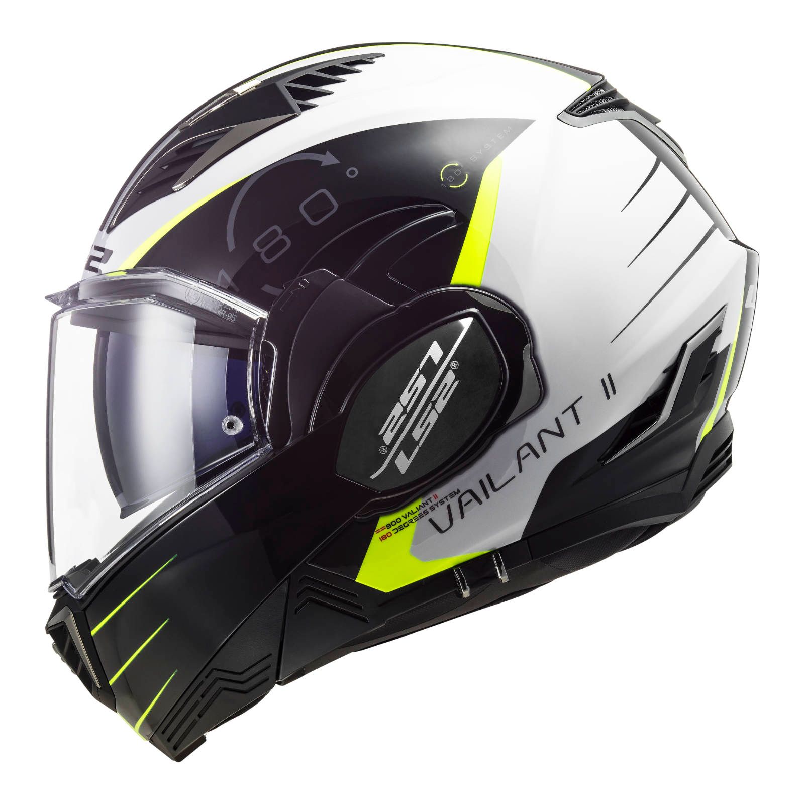 LS2 FF900 Valiant 2 Codex Flip Front Helmet White/Black - Image 2