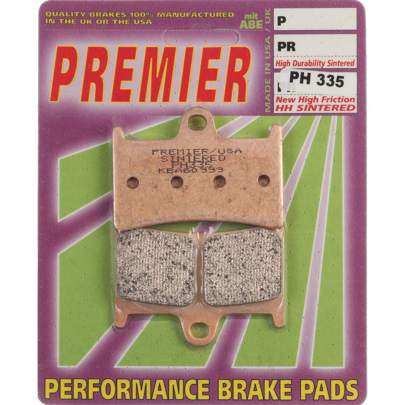 PREMIER BRAKE PADS HI-PERF SINT PH335 - YAM - Image 1