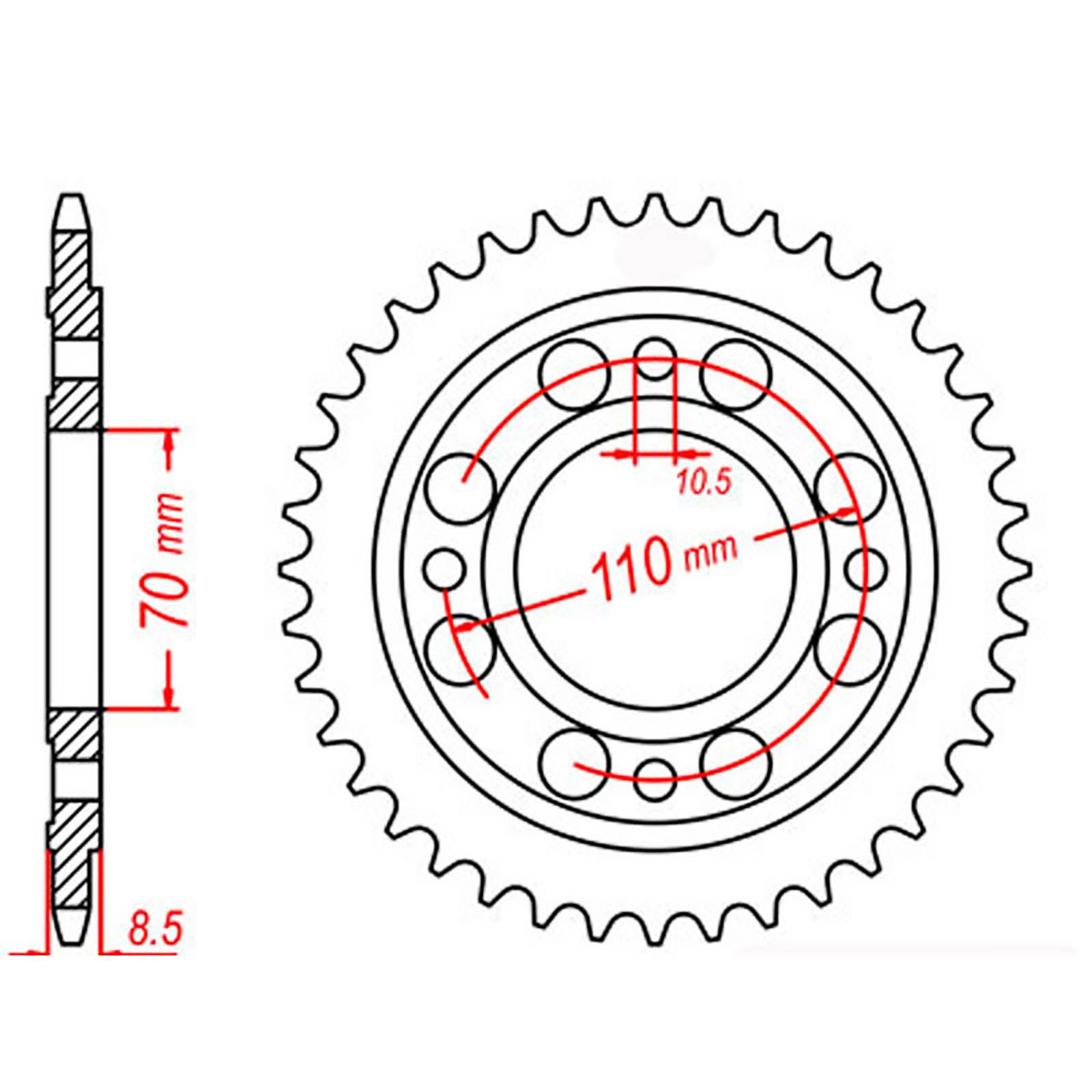 SPKT REAR OE STEEL 247 36T #520 - Image 1