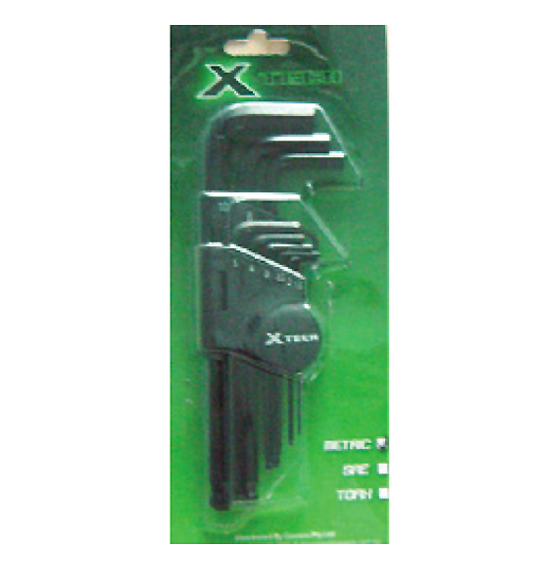 X TECH ALLEN KEY SET 9PCS CR-V SAE BALL END
